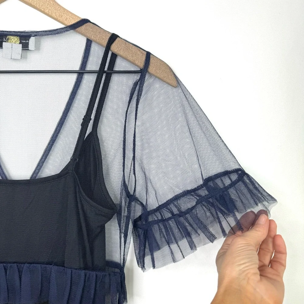 NEW Never Fully Dressed Kate Sheer Ruffled Mini Dress - Picture 10 of 15